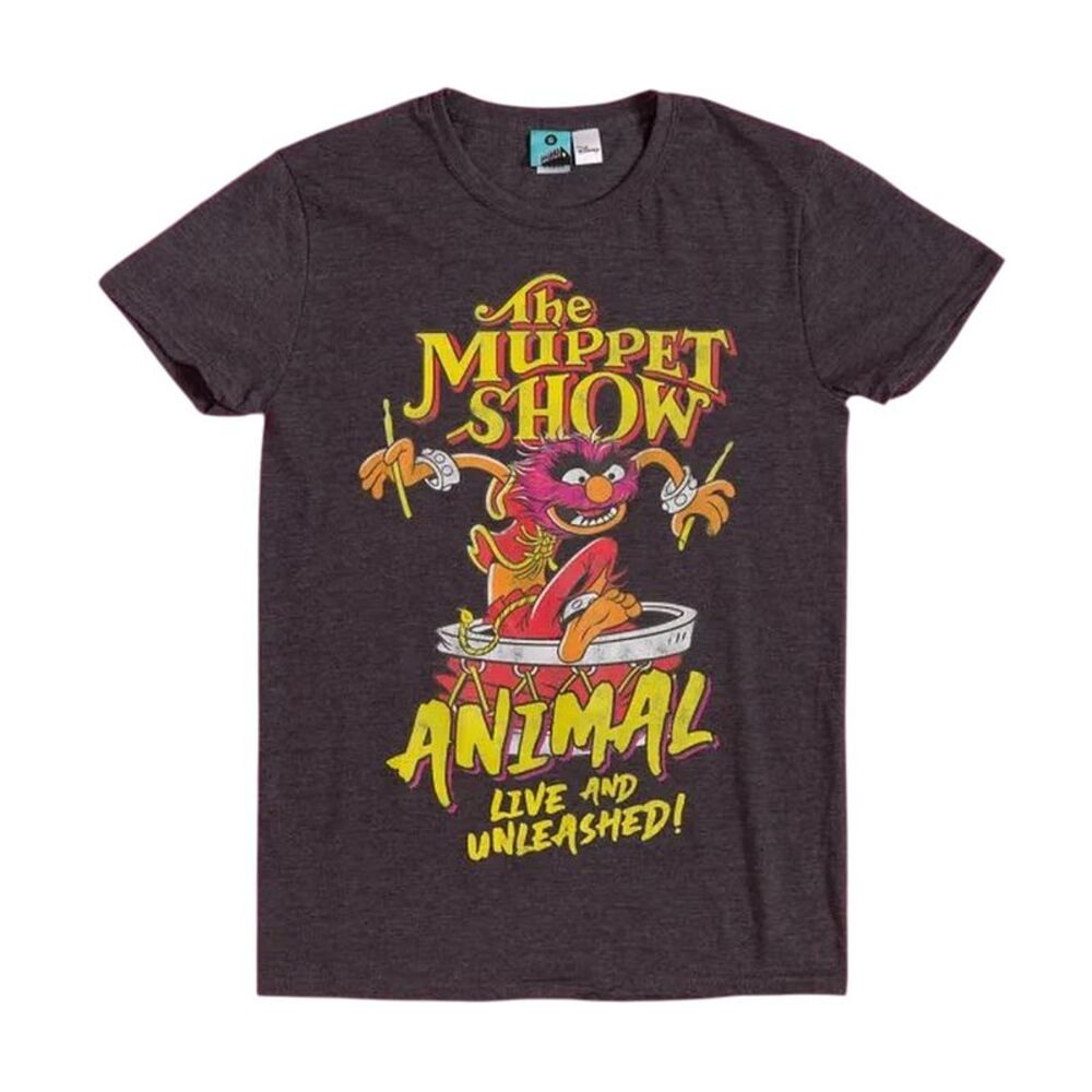 The Muppets Unisex Adult Animal Live And Unleashed T-Shirt / Black/Charcoal